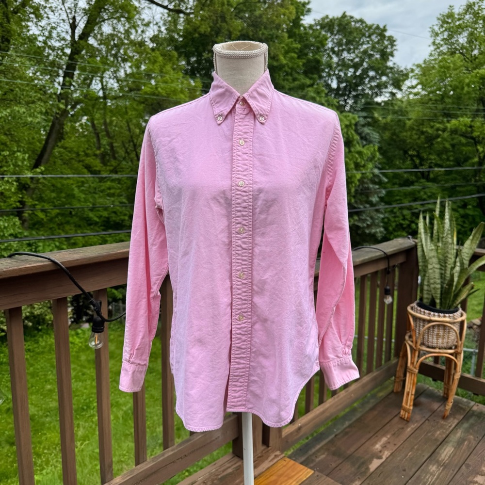 Vintage Brooks Brothers Pink All Cotton Oxford Cloth Button Down Shirt